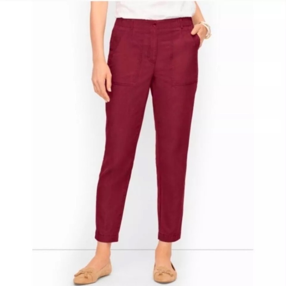 Talbots slim cargo pants‎ in maroon. NWT. Retail 89.50